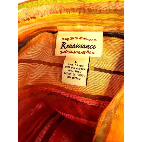 Renaissance Multi-color Long Sleeve Full Zip Jacket Size Large - Picture 2 of 5